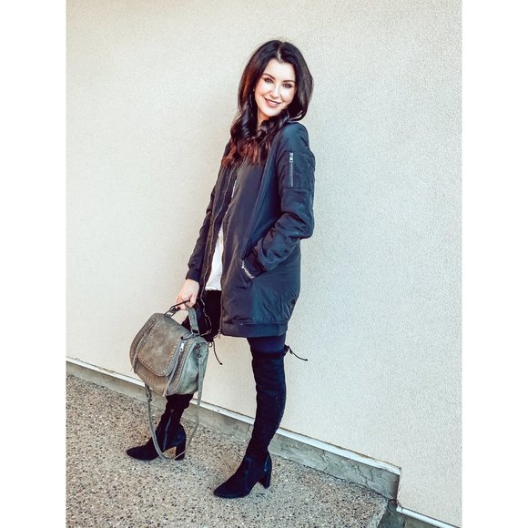 Jackets & Blazers - "Alexus" long bomber jacket